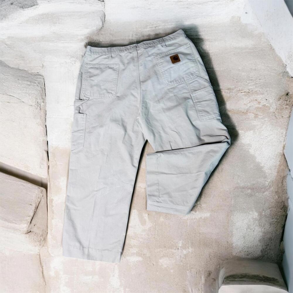 Carhartt Men's Light Beige Cotton Work Pants Size 40x30